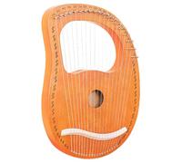 Professional Harp Beautiful Harp Solid Wood Harp Instrument with Portable 19 Metal Strings Mahogany Body for Adults Kids Beginners(Color:Wood color)