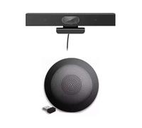 Professional HD 1080p Webcam Noice Cancelling Mics 120° Wide Angle USBA & USBC Compatible with Microsoft Teams Zoom Cisco Webex PC Laptop Mac (HD Webcam + Wireless Speakerphone)