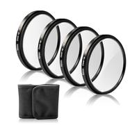 Professional HD 43mm Close-up Filter Set, Macro Close-up Filters (+1 +2 +4 +10) with Foldable Storage Pouch Anti-Scratch Coating Reduces Reflections for DSLR Mirrorless Camera