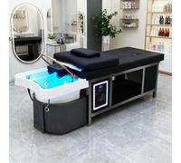 Professional Head Spa Bed, Japanese Head Spa Shampoo Table with Steamer & Water Circulation System, Scalp Care Massage Station for Barbershop, Salon, Massage Parlor