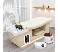 Professional Head Spa Bed, Japanese Multifunctional Head Spa Equipment, Supports Water Circulation, Fumigation, Light Therapy Massage Table for Beauty Salon