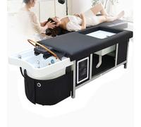 Professional Head Spa Massage Shampoo Bed, Multifunctional with Open Footbath, Supports Water Circulation, Fumigation & Light Therapy, Massage Table for Beauty Spa Salon