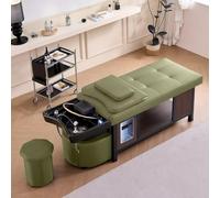 Professional Head SPA Shampoo Bed, Advanced Elegant Green Leather Design