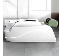 Professional Head Spa Shampoo Bed, Electric Massage Salon Table with Water Cycle, Smart Massage, Ambient Light, Green Modern Minimalist Style Spa Equipment