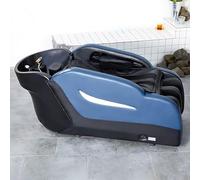 Professional Head Spa Shampoo Bed, Electric Massage Table with Smart Massage, Electric Leg Lifting, Fumigation, Black Blue Style
