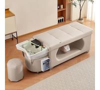 Professional Head Spa Shampoo Bed, Stainless Steel Frame Beauty Massage Bed with Water Cycle, Water Heater, Fumigation for Beauty Salon