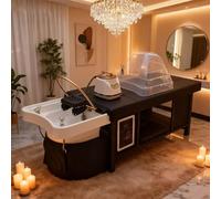 Professional Head Spa Shampoo Bed Supports Water Circulation, Fumigation, Light Therapy Massage Table for Spa Beauty Salon