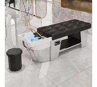 Professional Head Spa Water Circulation Massage Bed, Thai Fumigation Shampoo Head Therapy Bed for Hair Salon, Black