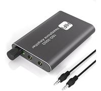 Professional Headphone Amplifier, Rechargeble Headphone Amp 2 Stage Gain Switch Superior Sound Quality 16 to 300 Ohm 3.5mm Aux Input Output Earphone Amp