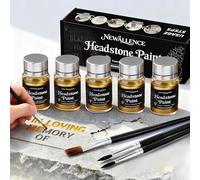 Professional Headstone Paint Kit - Monument Letter Inscription Restoration Paint Gravestone Lettering/Tombstone Inscriptions on Granite & Marble with Mutiple Colors (Color Gold)