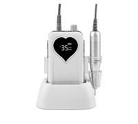 Professional Heart Shape HD Display 35000rpm Electric Rechargeable Cordless Nail Drill Machine Portable Manicure(DARK GRAY)