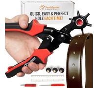 Professional Heavy Duty Belt Hole Puncher for Leather, Multi-Size Rotary Leather Hole Punch Tool Set with Ergonomic Handles for Easy, Precise Belt Fixes, Straps, Collars, Bags, Shoes, DIY Crafts