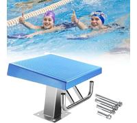 Professional Heavy Duty One Step Diving Starting Block, Stainless Steel Pool Jumping Platform with Handle, 15° Inclined Diving Platform for Swimming Competition