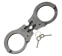 PROFESSIONAL HEAVY DUTY POLICE HINGED HANDCUFFS CUFFS DOUBLE LOCKING SYSTEM
