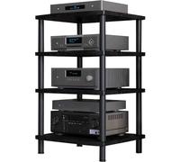 Professional HiFi Amplifier Rack - Multifunctional Audio Cabinet, Lightweight Modern 4-Tier Speaker Stand, Odorless & Safe, Black Finish for Enhanced Sound Quality
