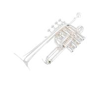 Professional High Trumpet Bb Piccolo Trumpet Brass Gold Silver Lacquer Surface Trumpet Quality (Color : Silver)