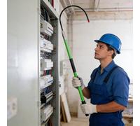 Professional High Voltage Insulated Rescue Hook, Splicing Rescue Pole with Body Hook, Fire Electrician Rescue Hook Hotstick, Non-Conductive(Green,3m/9.8ft)