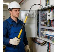 Professional High Voltage Insulated Rescue Hook, Splicing Rescue Pole with Body Hook, Fire Electrician Rescue Hook Hotstick, Non-Conductive(Yellow,1.5m/4.9ft)