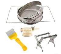 Professional Honey Harvesting Kit Featuring Stainless Steel Double Sieve, Hive Frame Holder, Honey Gate Valve and Plastic Handle Uncapper for Smooth Processing