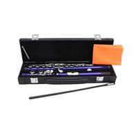 Professional Horizontal Flute with Bag Cleaning Cloth Stick 16 Hole C Tone Closed Hole Woodwind Instrument Professional Horizontal with Bag Cleaning Cloth Stick