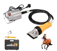 Professional Horse Hair Shears, 690W Soft Shaft Electric Horse Hair Shears, Adjustable Sharp Blades, Quiet Operation, Low Vibration Shaving Equine Clippers for Large Thick Haired Animals Yellow