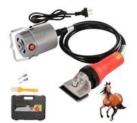 Professional Horse Hair Shears, 690W Soft Shaft Electric Horse Hair Shears, Adjustable Sharp Blades, Quiet Operation, Low Vibration Shaving Equine Clippers for Large Thick Haired Animals red