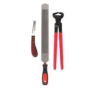 Professional Horse Hoof Nipper Cutter, Farriers Trimming Tool Kit, High Strength Metal Shears with Ergonomic Handle for Equine Hoof Care, Includes Hoof Knife and File for Horse Gro