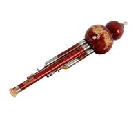 Professional Hulusi Handmade Cucurbit Flute Chinese Traditional Wind Musical Instrument C/Bb Key Hulusi With Chinese Knot Hulusi Flute (Color : Red, Size : Bb Tone)