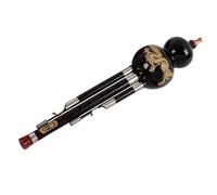 Professional Hulusi Handmade Cucurbit Flute Chinese Traditional Wind Musical Instrument C/Bb Key Hulusi With Chinese Knot Hulusi Flute (Color : BK, Size : Bb Tone)