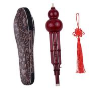 Professional Hulusi Handmade Hulusi Black Gourd Cucurbit Flute Key Of C With Case Easy To Play(Type2 Red)