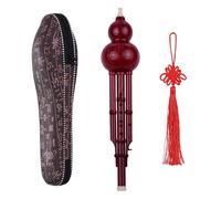 Professional Hulusi Handmade Hulusi Black Gourd Cucurbit Flute Key Of C With Case(Type2 Red)