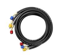 Professional HVAC Charging Hose Set 3 Color Coded Hoses with Valves for Multiple Refrigerants R1234YF R404A