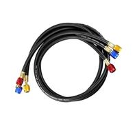 Professional HVAC Charging Hose Set of 3 Colour Coded Hoses with Valves for Multiple Refrigerants R1234YF R404A Refrigerant Compatibility