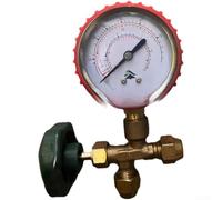 Professional HVAC Pressure Gauge 0-6 MPa with Dual Metric Threads M14x1.5 M12x1.25, Accurate Refrigeration AC Leak Detection Tool for R32 R410a R22 Systems(A)