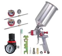 Professional HVLP Air Spray Gun Kit 1000ML Gravity Feed for Car & Furniture Painting - Red H827