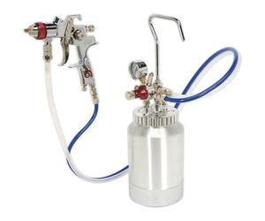 PROFESSIONAL HVLP Pressure Pot Spray Gun / Airbrush - 2L - Adjustable Flow & Fan