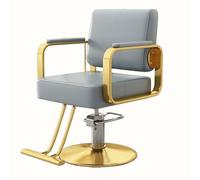 Professional Hydraulic Salon Chair - Swivel Beauty Styling Chair for Home & Business, Classic Blue & Gold Design, Durable Black Upholstery, Adjustable Height, Barber Chair for Hairdressers.