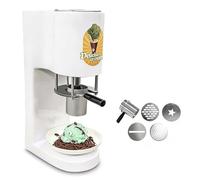 Professional Ice Cream Noodle Extruder,Multi-shape Spaghetti Ice Cream Press Machine, 4 Shape Molds, 28-30L/H Output, 6-8s/ cup, for Dessert Shops, Bars, and Restaurants(White)