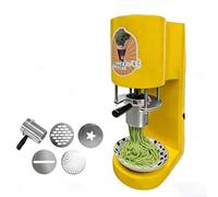 Professional Ice Cream Noodle Extruder,Multi-shape Spaghetti Ice Cream Press Machine, 4 Shape Molds, 28-30L/H Output, 6-8s/ cup, for Dessert Shops, Bars, and Restaurants(Yellow)
