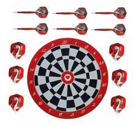 Professional Indoor Hanging Dart Board with Six 17g Brass-Tipped Darts, 20-Point Target Bullseye Game Set