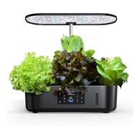 Professional Indoor Hydroponic Growing System, Smart Herb Garden Kit with LED Grow Light & Auto Watering for Home Kitchen black
