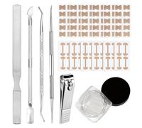Professional Ingrown Toenail Correction Kit with 12 Correction Strips, 5 Pedicure Tools & 18 Nail Pads - Complete Ingrown Toenail Treatment for Home Pedicure, Adults, Seniors, Men and Women