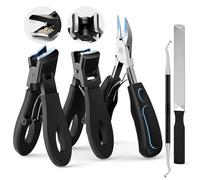 Professional Ingrown Toenail Tools Kit for Seniors,Wide Jaw Straight Nail Clippers,Large Angled Nail Clipper Cutters for Heavy Duty Thick Toe Nails or Fingernail,Manicure Set for Men Women