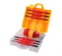 Professional Insulated Ratchet Screwdriver Kit Featuring Slotted And Cross Bits, Safe Chrome Vanadium Steel Tool For Electricians, Complete 14 Piece Set For Efficient Electrical Maintenance Work