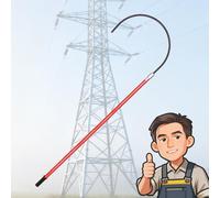 Professional Insulated Rescue Hook, Non-Conductive Fiberglass Pole, lectrocution Emergency Life-Saving Tool, for Electricians, Linemen, Automotive Repairers(2m/6.5ft)