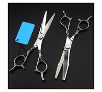 Professional Japan 440C 6" Retro Hair Cutting Shears - Thinning Scissors for Barbers & Hairdressers, Precision Haircutting Tools, Durable & Sharp Hair Shears Set-B