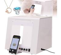 Professional Jewelry Photography Light Box Kit with 360° Dimmable Rotating Turntable - Gold and Silver Softbox Photo Studio,for Stunning Jewelry Images,T30