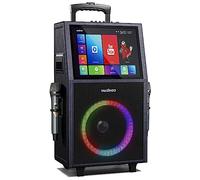 Professional Karaoke Machine with Lyrics Display Screen for Adults, 2 Wireless Microphones, LED Lights, Bluetooth Portable PA Speaker System with Upgraded Built in 15" Tablet & WiFi, Allegro X8 2.0