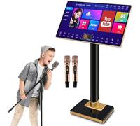 Professional Karaoke Player with Built-in Reverb Microphone, Touchscreen Display, 20 Languages Support, App Control, and 1.1 Million Songs Library for Home and Bar Entertainment
