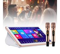 Professional Karaoke Player with Wireless Microphones, Cloud Song Download, Multi-Language Support for Home and Party Entertainment